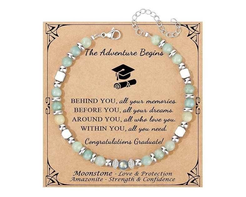 𝗚𝗶𝗳𝘁𝘀 𝗳𝗼𝗿 𝗪𝗼𝗺𝗲𝗻 𝗠𝗼𝗼𝗻𝘀𝘁𝗼𝗻𝗲 𝗕𝗿𝗮𝗰𝗲𝗹𝗲𝘁 Amazonite Colorful Imperial Jasper Stainless Steel Beads Bracelets, Graduation Mothers Day Christmas Birthday Gifts for Her Women