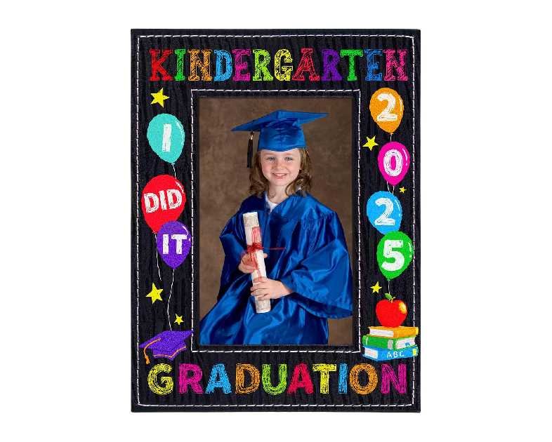 FaCraft Kindergarten Graduation Gifts - 4"x6" Kindergarten Graduation Picture Frame 2025 Kinder Grad Photo Frame for Boys Girls Kids Students You Did it Gifts for Son Daughter Grandson Granddaughter