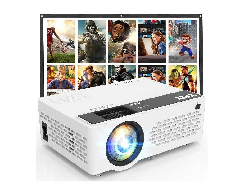 TMY 1080P Full HD Portable Mini Projector, Upgraded Bluetooth Movie Projector with Screen, Compatible with TV Stick Smartphone/HDMI/USB, Indoor & Outdoor Use