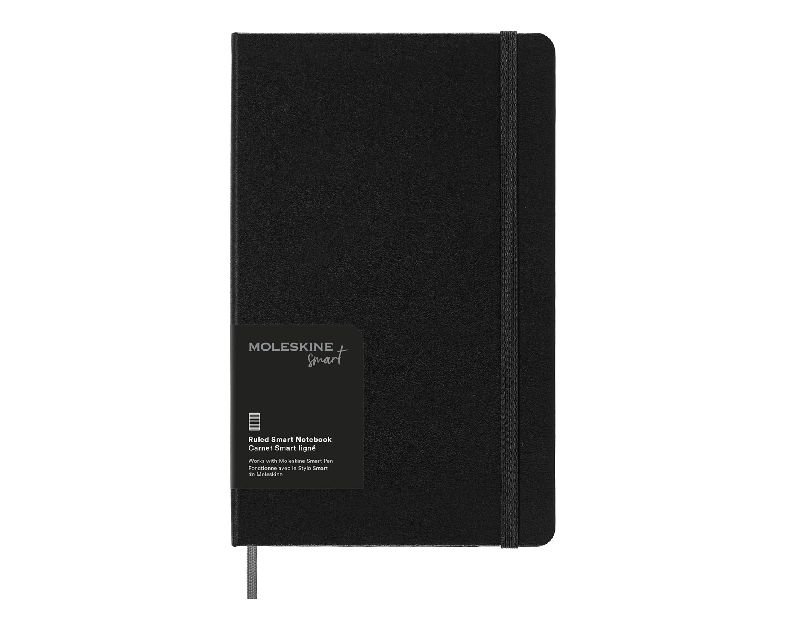 Moleskine Hard Cover Smart Notebook, Ruled/Lined, Large (5 x 8.25) Black