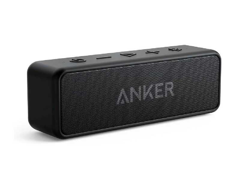 Anker Soundcore 2 Portable Bluetooth Speaker with Stereo Sound, Bluetooth 5, Bassup, IPX7 Waterproof, 24-Hour Playtime, Wireless Stereo Pairing, Speaker for Home, Outdoors, Travel