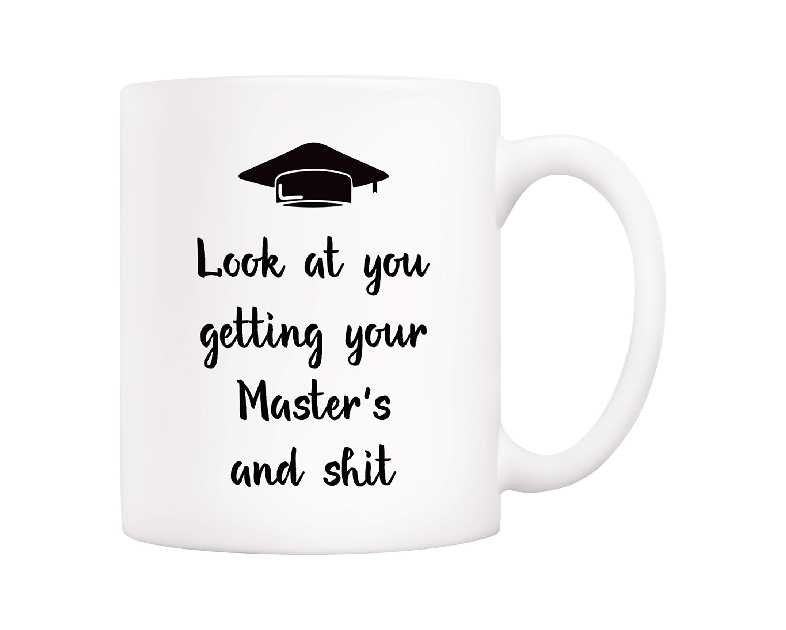 5Aup Christmas Gifts Funny Masters Graduation Coffee Mug, Look at You Getting Your Master's Cups 11 Oz, Unique Birthday and Holiday Gifts for Masters Graduation