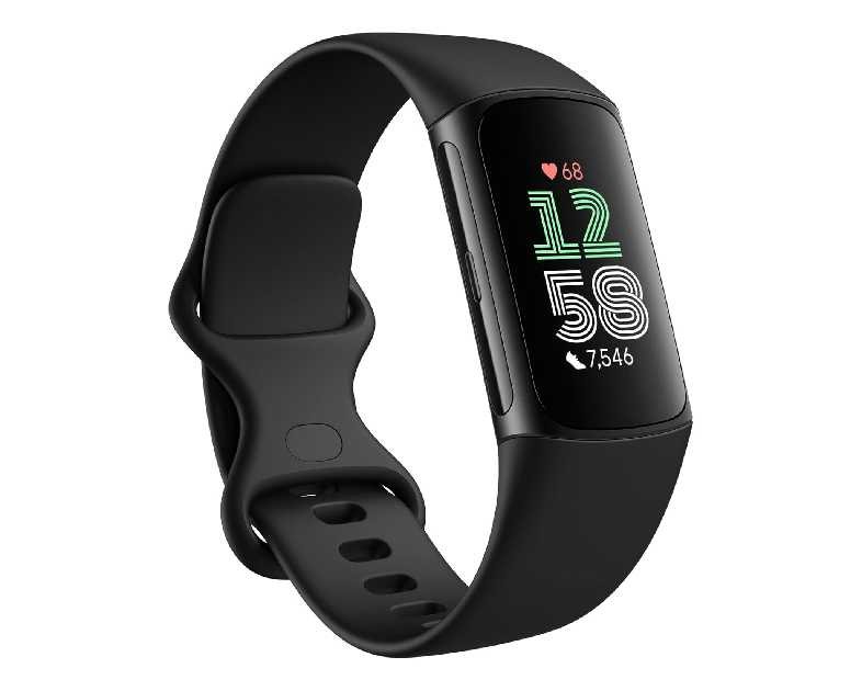 Fitbit Charge 6 Fitness Tracker with Google apps, Heart Rate on Exercise Equipment, 6-Months Premium Membership Included, GPS, Health Tools and More, Obsidian/Black, One Size (S & L Bands Included)