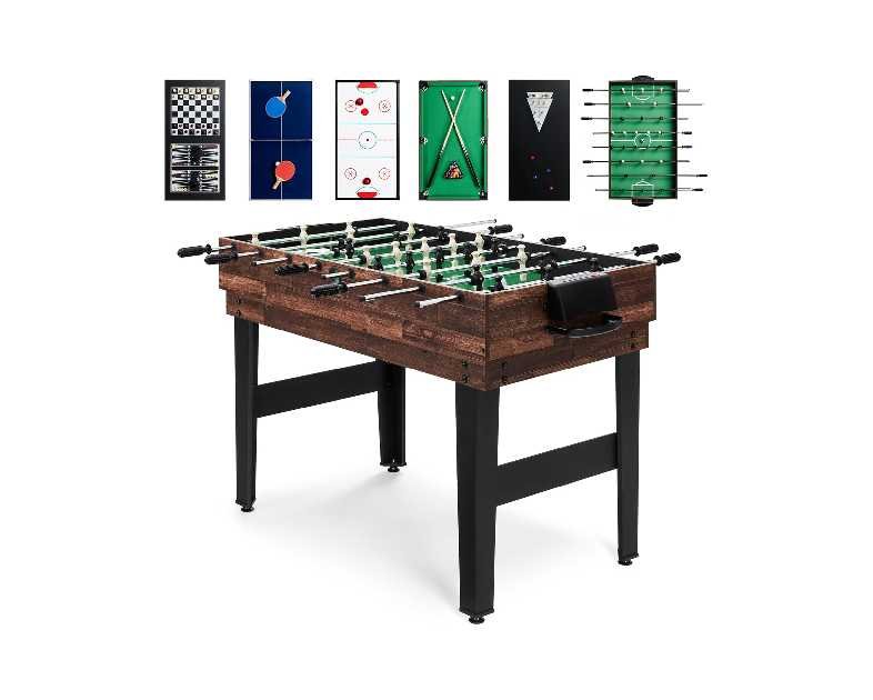 Best Choice Products 2x4ft 10-in-1 Combo Game Table Set for Home, Game Room, Friends & Family w/Hockey, Foosball, Pool, Shuffleboard, Ping Pong, Chess, Checkers, Bowling, and Backgammon