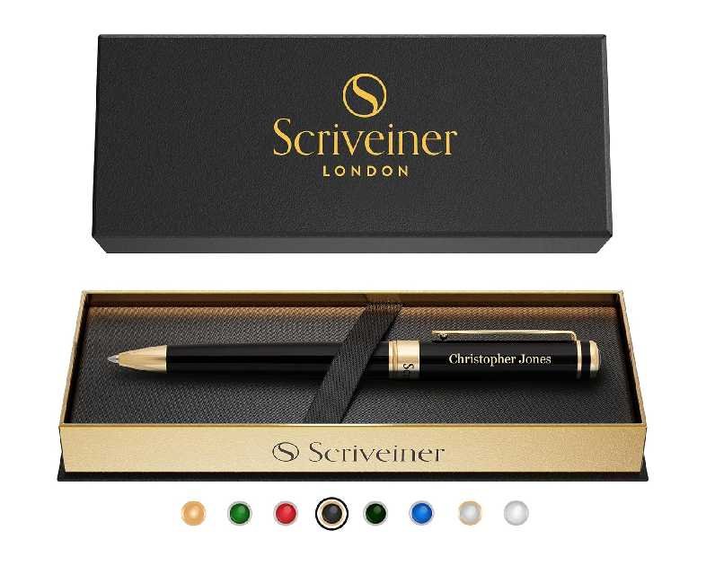 Scriveiner Personalized Black Ballpoint Pen