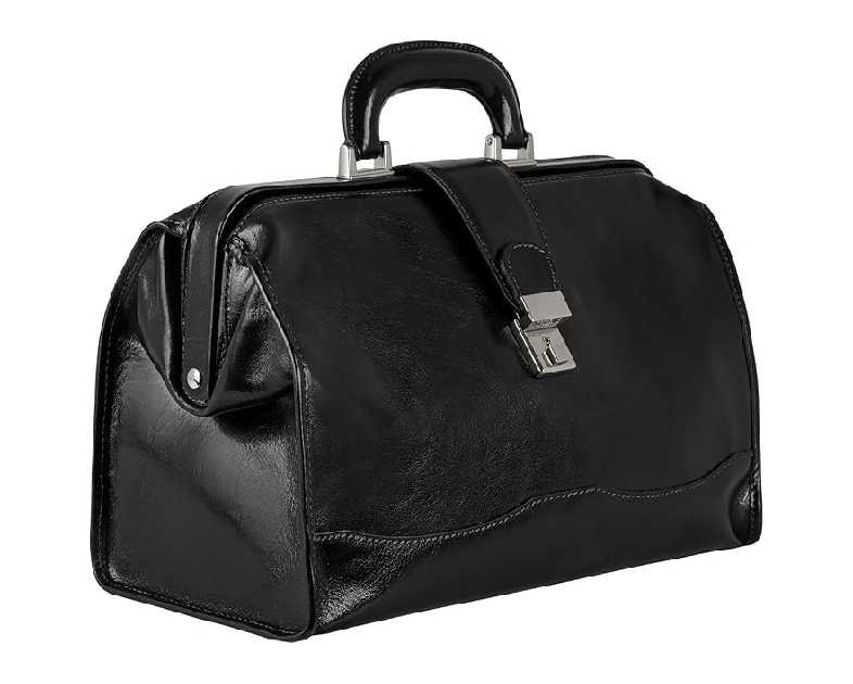 Time Resistance Leather Doctor Bag - Italian Handmade Medical Bag - Vintage Style Handbag - Real Leather Briefcase