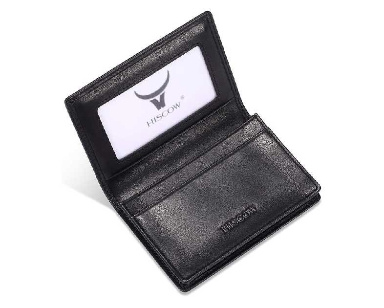 Leather Business Card Case Holder for Men & Women, Italian Calfskin