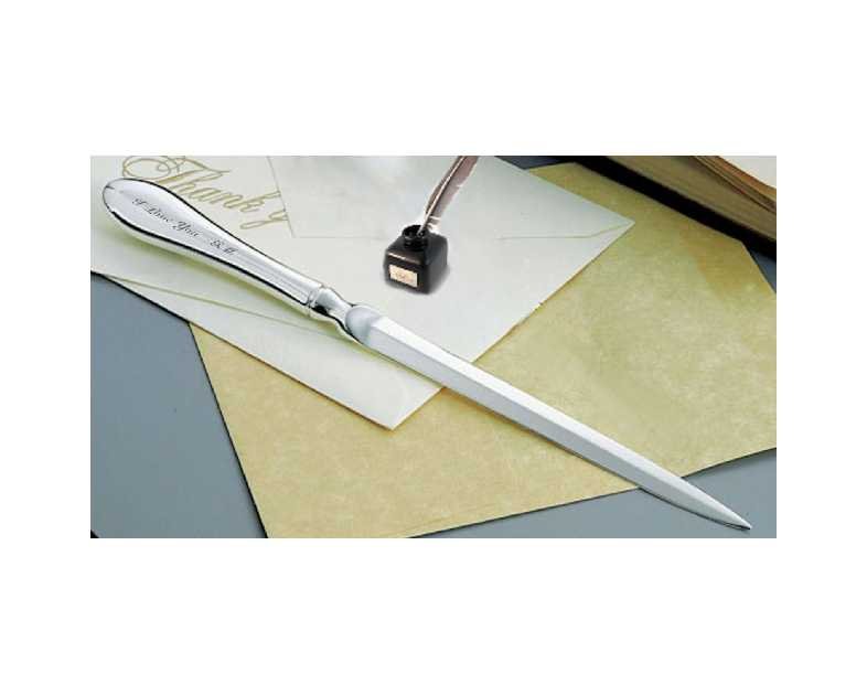 Personalized Elegant Silver Letter Opener Custom Engraved Free - Desk Accessory - Business or Corporate Gift with Free Engraving - Ships from USA