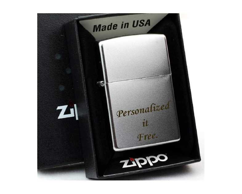 Personalized Groomsmen Zippo Lighter Perfect for Boyfriend, (Satin Chrome 205)