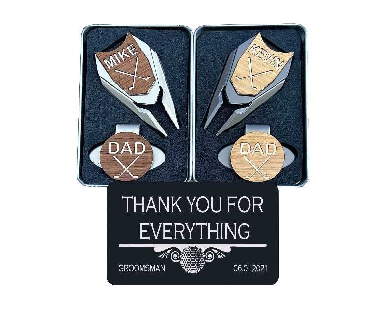 Groomsmen Gift | Personalized Golf Ball Marker | Custom Divot Tool | Engraved Groomsman Best Man Father of the Bride Groom Gifts