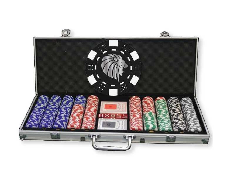 500 Ct. Personalized Hot Stamp Dice Poker Chip Aluminum Case Set with Your Full Name, Initials, or Text