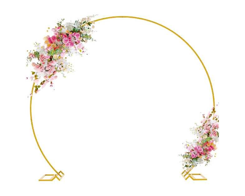 Wokceer Round Backdrop Stand 8FT Gold Wedding Arch Metal Circle Balloon Arch Stand for Birthday Party Wedding Bridal Shower Anniversary Ceremony