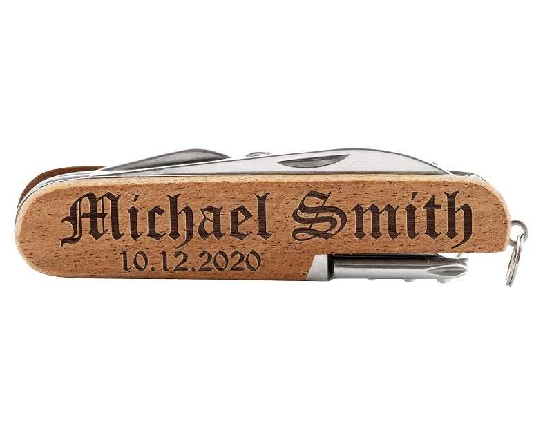 Engraved Pocket Knife, Personalized 8-Function Multi-Tool Pocket Knife, Christmas Gifts for Men, Custom Knives, Engraved Names, Groomsmen Gift, Gift for Him