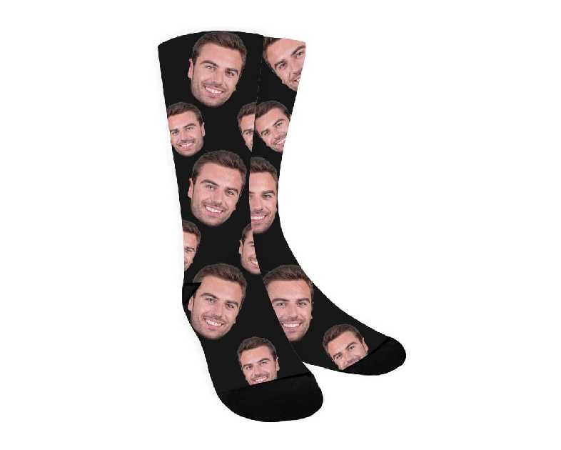 ShineSand Custom Face Socks with Picture, Personalized Socks with Photo Customized Unisex Funny Crew Sock Gifts for Men Women