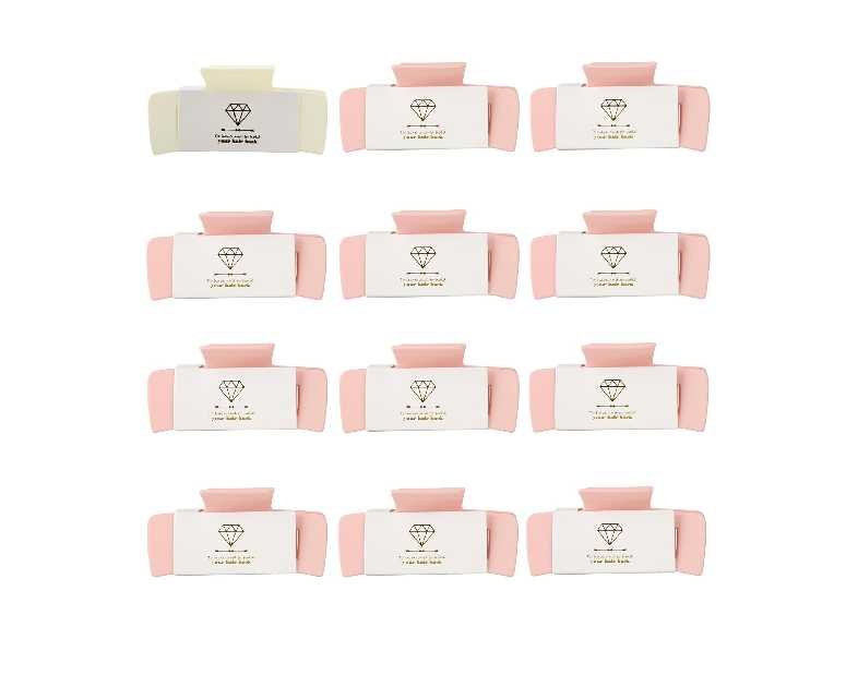 8pcs Bridesmaid Proposal Gifts 4.1 Inch Square Set of 8 Bachelorette Hair Claw Clips ideas Bridal Shower Gift for Wedding Party Favors (12pcs White&Pink)