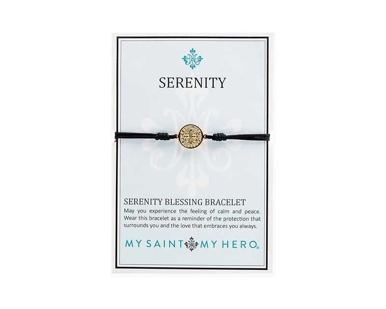 My Saint My Hero "Serenity Blessing Bracelet – Handwoven Prayer Bracelet for Peace, Protection & Divine Comfort – Features Hand-Cast Medal from Italy - For Men & Women
