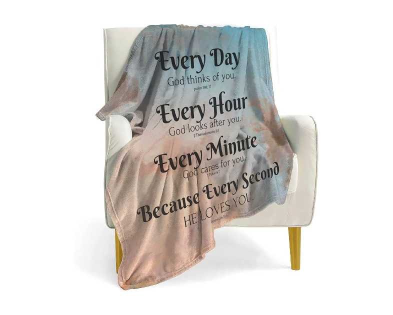 Bible Verse Blanket with Inspirational Thoughts and Prayers- Religious Throw Blanket Soft Lightweight Cozy Plush Warm Blankets for Women Men Gift 40"X 50"