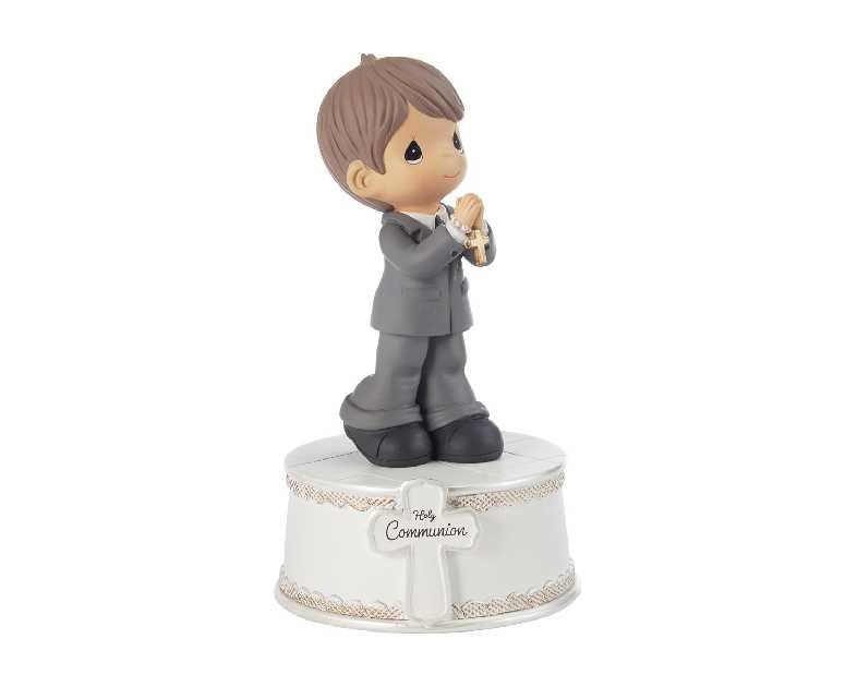 Precious Moments Holy Communion Boy Figurine, Wind Up Musical First Communion Gift for Boys, Resin Religious Keepsake