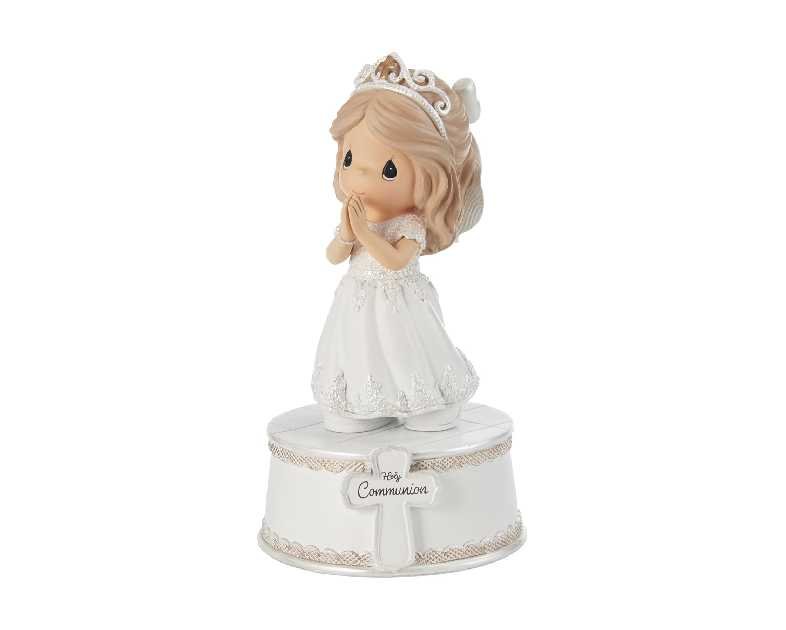 Precious Moments Holy Communion Girl Musical Figurine – Plays “The Lord’s Prayer” – First Communion Gift for Girls, Religious Keepsake for Catholic and Christian Faith