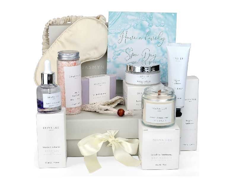 Jasmyn & Greene Luxury Spa Gift Basket for Women - 10 Relaxing Spa Birthday Gifts for Women with Lavender. Bridal Shower Gifts for Woman with Self Care Kit. Get Well Soon Package for Mother Sister.