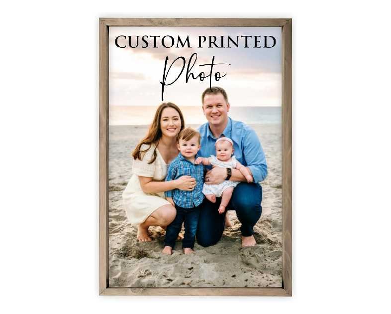 MRC Wood Products Custom Printed Portrait – Personalized Photo Artwork on Canvas Textured Board – 4 Size Options & 2 Frame Choices