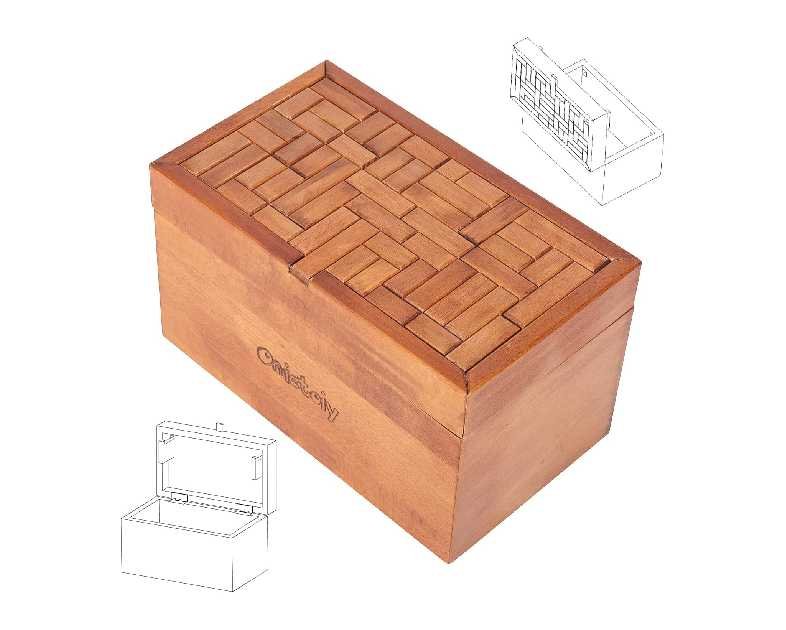 Big 32 Steps Wooden Secret Puzzle Box Toys Beech Wood Money Holder Handmade Storage Brain Teaser Unlocking Games Retro Compartment Thinking Toy Mysterious Birthday Gift for Kids and Adults