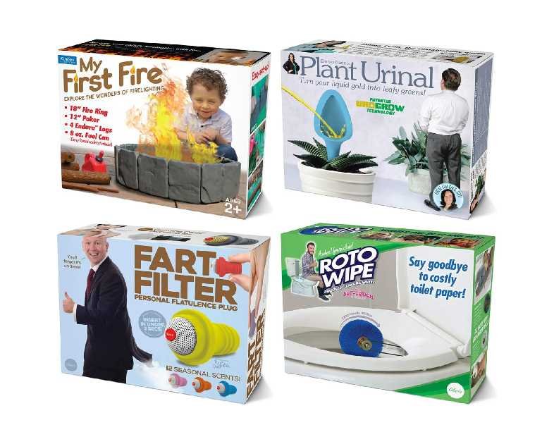 Prank Pack Prank Gift Box Bundle Set 1, 4 Unique Gift Boxes, Wrap Your Real Present in a Funny Authentic Prank-O Gag Present Box, Medium-Sized Novelty Gifting Box for Pranksters