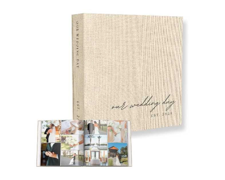 Wedding Photo Album 4x6 Pictures & Custom 2025 Year - Large Picture Scrapbook with 400 Pockets for Horizontal & Vertical Photos - Linen Photo Album Book for Personalized Wedding Day Memory Keepsake