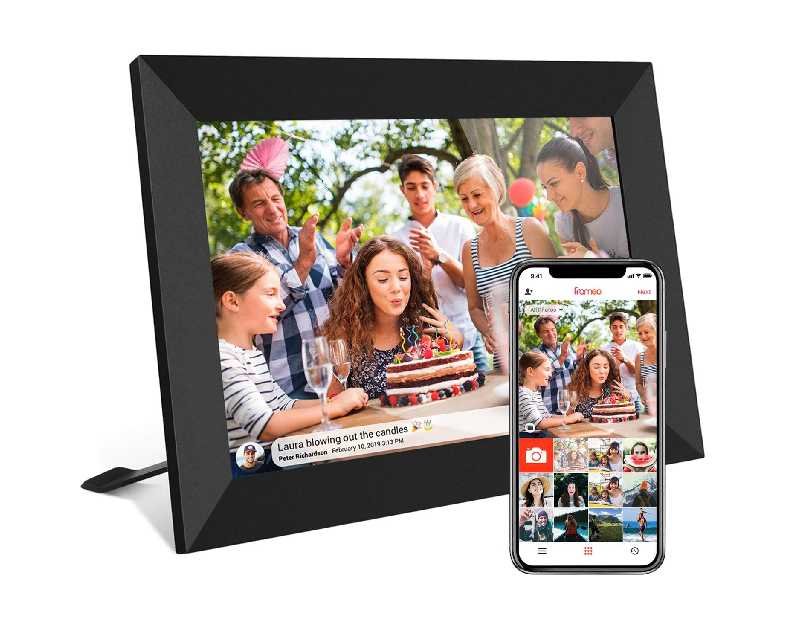 32GB FRAMEO 10.1 Inch Smart WiFi Digital Photo Frame 1280x800 IPS LCD Touch Screen, Auto-Rotate Portrait and Landscape, Built in 32GB Memory, Share Moments Instantly via Frameo App from Anywhere