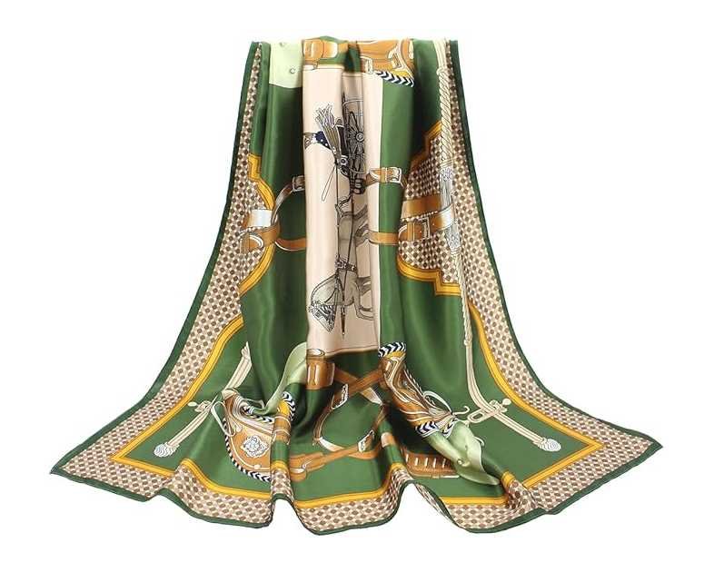 ANDANTINO 100% Pure Mulberry Silk Scarf 35" Large Square Lightweight Headscarf –Women’s Hair Wraps-With Gift Packed