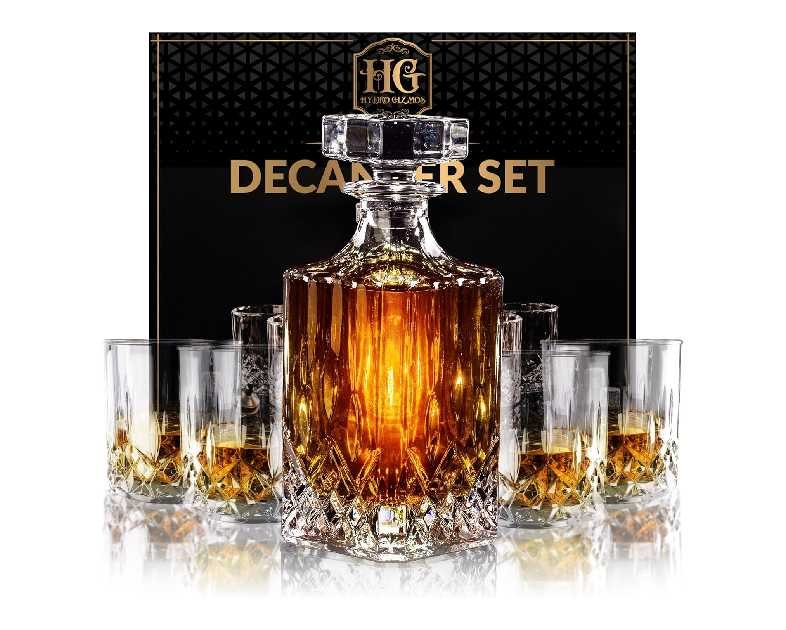 Luxury Gift For Men – Whiskey Decanter Set For Beloved Husband Or Dad Birthday Gift – 4 Whiskey Glasses And Decanter Set Is a Great Gift Idea for Whisky, Bourbon, or Scotch lovers