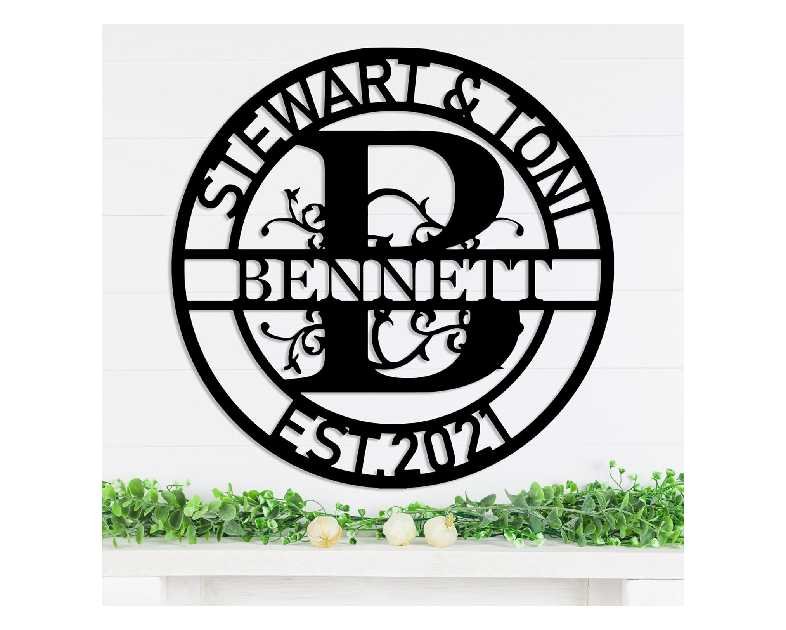 Personalized Metal Name Signs, Split Letter Monogram Wall Decor, Custom Last Name Sign, Family Name Sign for Outdoor, Personalized Wedding Gift, Garden Decor, Metal Wall Art, Housewarming Gift