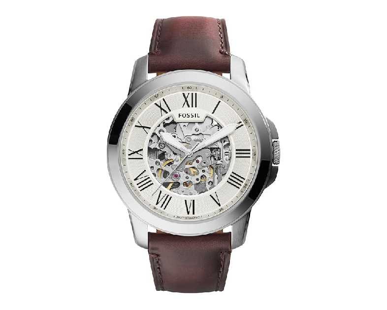 Fossil Men's Grant Quartz Stainless Steel and Leather Chronograph Watch