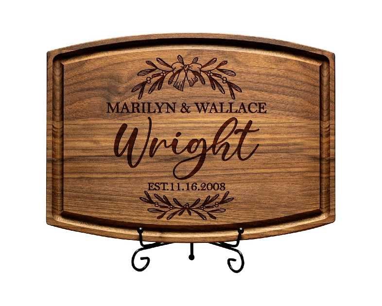 Personalized Cutting Board - Custom Engraved Wood Charcuterie Board - Customized Bridal Shower, Wedding, Engagement, Anniversary and Housewarming Gifts - Best Gift Idea for Couples, Parents, Family