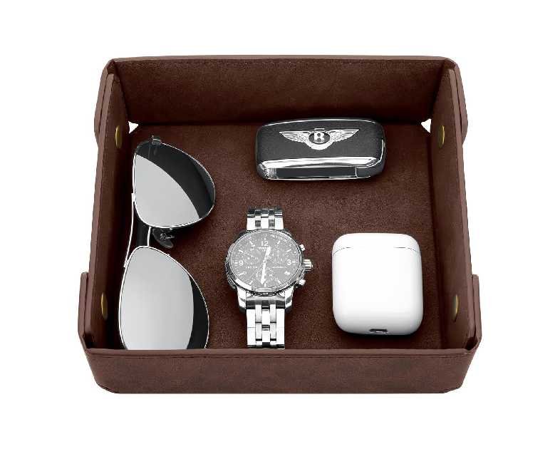 CASIRENA Father's Day Gifts Faux Leather Valet Tray Organizer for Men - Catch-All Tray for Entryway Table Key, Wallet, Watch, Coin Change, Phone, Dresser EDC Dump Jewelry, Bedside Nightstand Desk-top