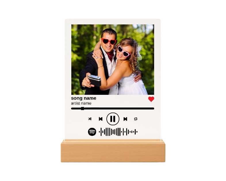 Personalized Music Plaque - Custom Acrylic Song Plaque Customized Music Sign Photo Gift Personalized Anniversary Celebration Gift Long Distance Gifts