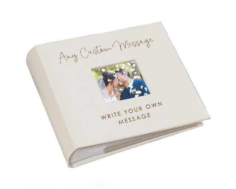 Personalized Photo Album, Custom Engraved Picture Album, Holds 200 4" x 6" Photos, Leatherette and Laser Engraved Scrapbook, Any Custom Message