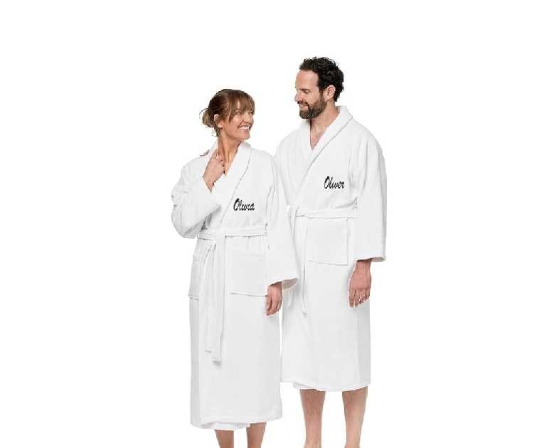 BEN KAUFMAN SALES CO Custom Bathrobes | 2pc Cotton Velour Personalized His and Hers Robes For Couples Monogrammed Bathrobe…