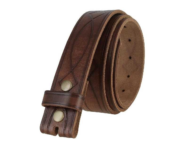 Genuine Full Grain Western Engraved Tooled Leather Strap or Belt 1-1/2" Wide