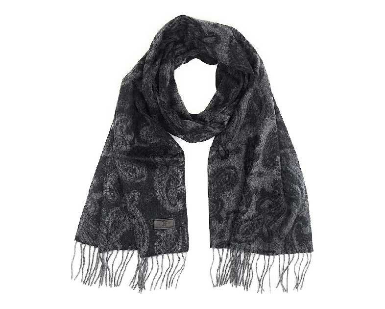 Hickey Freeman Patterned 100% Italian Cashmere Scarf for Men – Ultra-Soft Men’s Winter Scarves, 66-Inches x 12-Inches