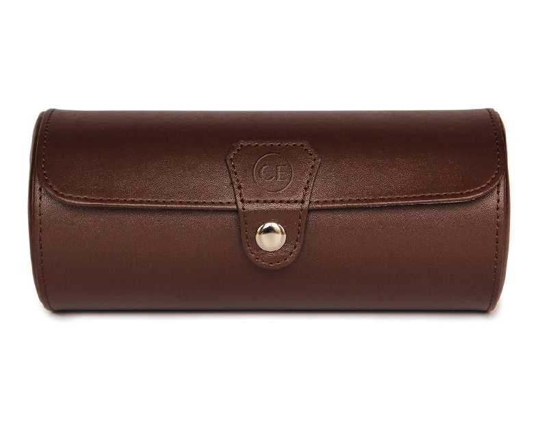 CASE ELEGANCE Travel Watch Case Roll Organizer for Men | Vegan Faux Leather Watch Display Case | Watch Display, Storage & Holder | Watch Case for Men's Watch Collection | Watch Holder for Men | Brown