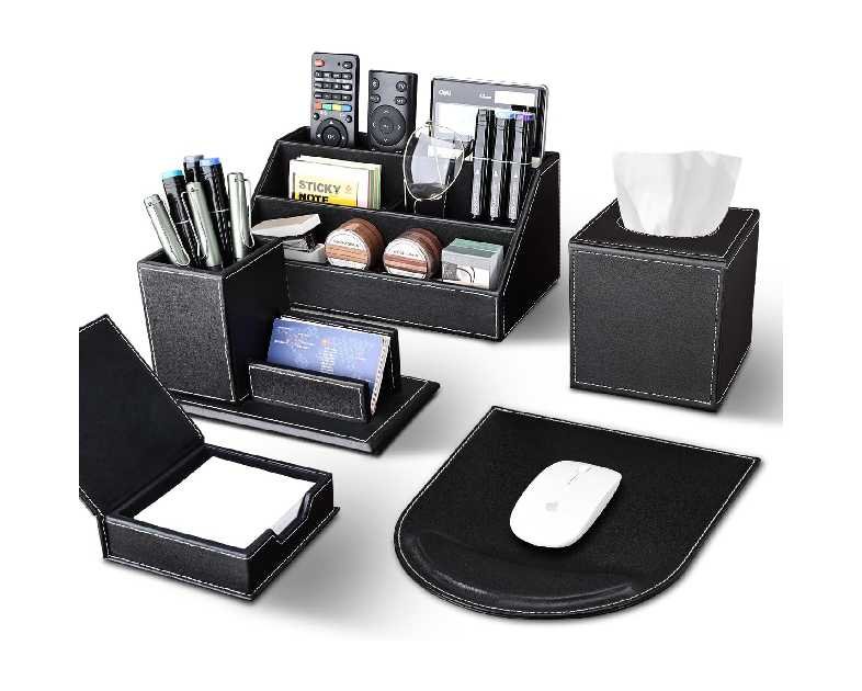 KINGFOM 5PCS Desk Organizer and Accessories Set