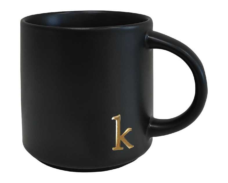COLLECTIVE HOME - Black Monogram Ceramic Mugs