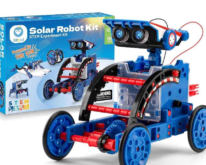 Sillbird Solar Robot Building Kit STEM Gift for Boys Aged 8-12, 12-in-1 DIY Science Educational Robotic Toys for Kids Teens Birthday, Powered by The Sun with 190 Pieces