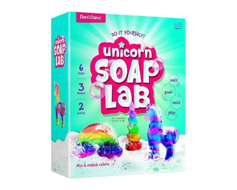 Dan&Darci Unicorn Soap Making Kit - Girls Christmas Crafts DIY Project Age 6+ Year Old Kids - Unicorn Girl Gifts - Science Activity Teenage Gift - Make Your Own Soap - Craft Toys Ages 6 7 8 9 10 11 12