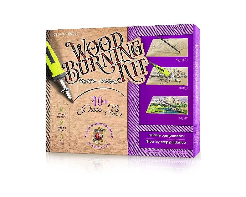 Craft Culture Beginners Wood Burning Kit for Kids, Teenage Boys & Girls - Christmas Gifts for Boy & Girl - Craft Projects Birthday Gift Idea for Children Teen Woodburning DIY Hobby Kits Art Activities