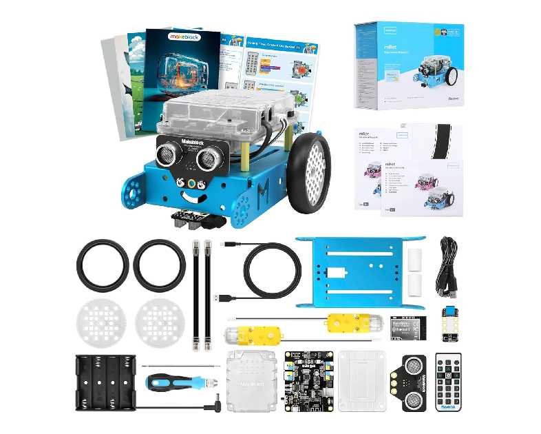 Makeblock mBot Robot Kit with Scratch Coding Box, STEM Projects for Kids Learn to Code with Scratch Arduino, Programmable Robot with 4 Programming Learning Projects, Gifts for Boys Girls Aged 8-12