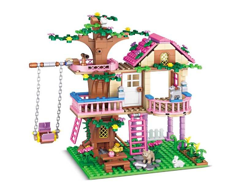 Tree House Building Set Compatible with Friends, 504 PCS Forest House Building Kit Birthday Gift for Kids Girls Boys Age 6-12 Years（7652）