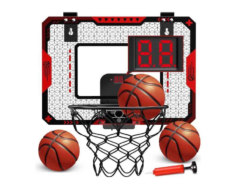 Basketball Hoop Indoor for 5 6 7 8 9 10+ Year Old Boys Kids, Mini Basketball Hoop with Electronic Scoreboard Over The Door, Sport Toys Birthday Gift