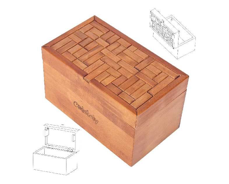 Big 32 Steps Wooden Secret Puzzle Box Toys Beech Wood Money Holder Handmade Storage Brain Teaser Unlocking Games Retro Compartment Thinking Toy Mysterious Birthday Gift for Kids and Adults